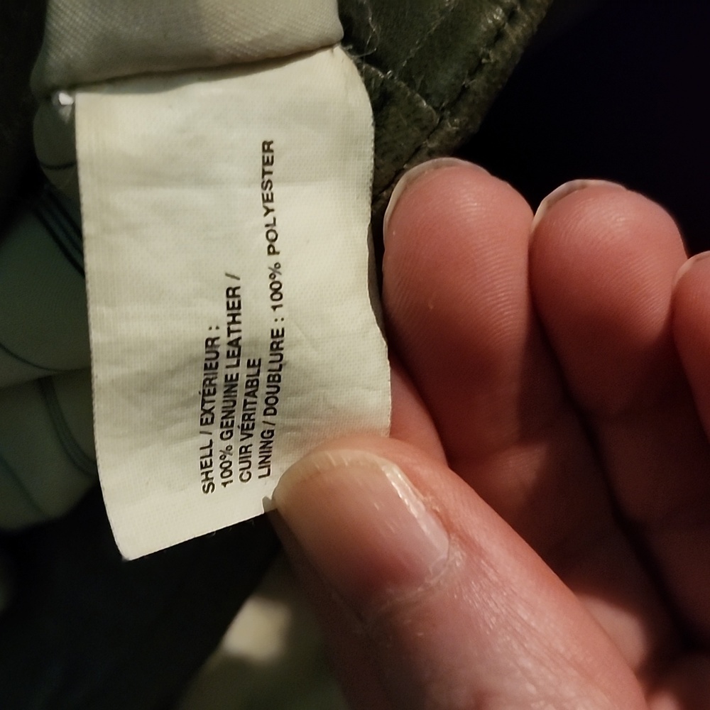 GAP Leather Jacket, Moss Green Colour, Size S, EUC - Picture 5 of 5